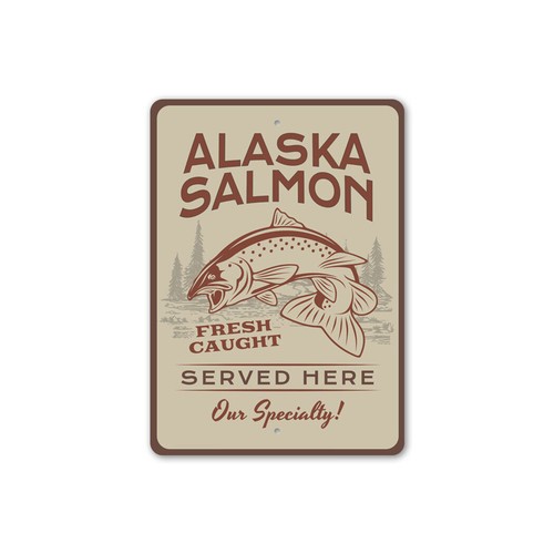 Salmone alaska servito qui - salmone,