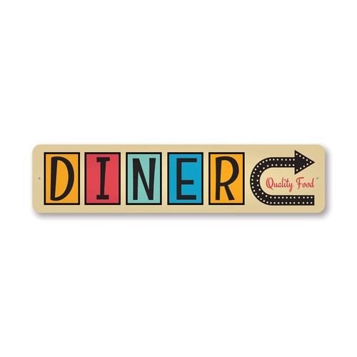 Insegna metallo diner - metallo,