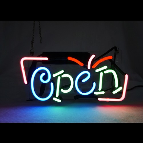 Open neon sign light shop - light,