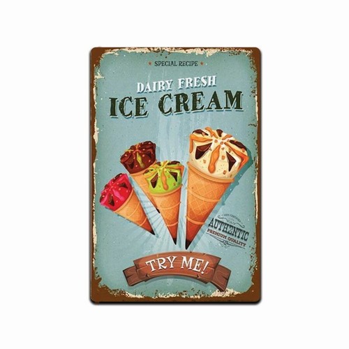 Insegna vintage gelato metallo - insegna,