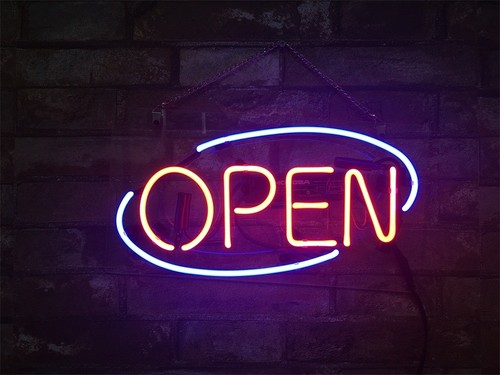 Open neon sign light - 14"x7"open,
