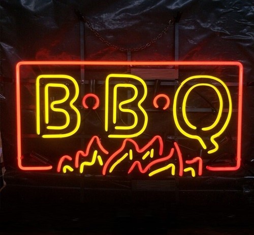 Bbq flames handmade glass - bbq,