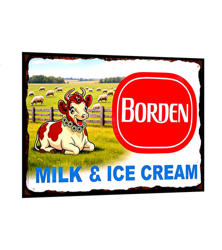 Insegna latte bordens frigo - latte, o