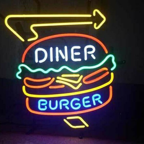 Diner burger neon - burger, sign